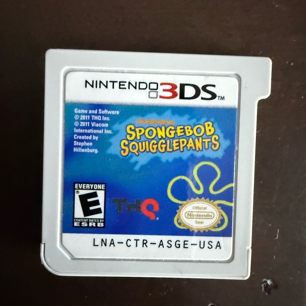Nintendo 3DS SpongeBob SquigglePants Cartridge - White & Blue Label